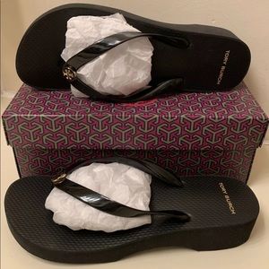 Tory Burch wedge flip flops size 11 brand new